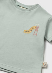 Camiseta Estampado Frase Menta Mayoral detalle