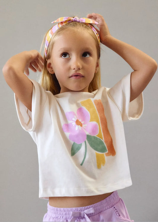 Blusa Estampado con Balaca Flor Lila Mayoral