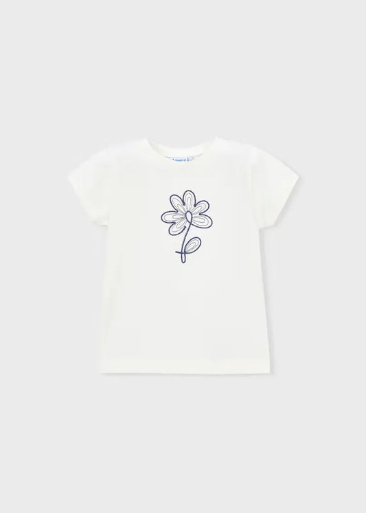 Blusa Bordado Flor Azul Mayoral
