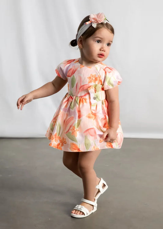 Vestido Estampado Flores Naranja Mayoral