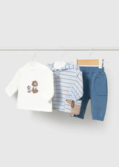 Conjunto 3 Piezas Dog Rayas Azul Mayoral Moda