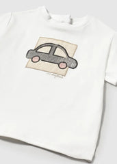 Camiseta Carro Bordado Blanco Mayoral