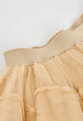 Conjunto Falda Tul Moño Dorado Boboli