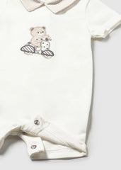 Pelele Cuello Oso y Moto Beige Mayoral detalle
