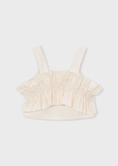 Blusa Resortado Volante Blanco Mayoral estilo