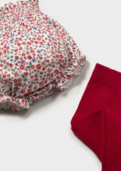 Conjunto 3 Piezas Manga Larga Flores Rojo Mayoral Moda