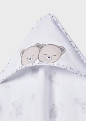 Toalla con Capota Estampado Osos Beige Mayoral