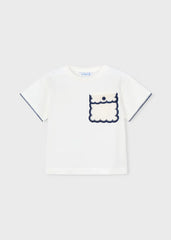 Blusa Bolsillo Detalle Tejido Blanco
