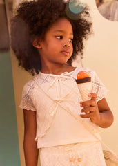 Blusa Chaleco Crochet Crema Mayoral modelo