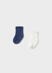 Set 2 Pares Medias Azul Blanco Mayoral