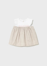 Vestido Combinado Rayas Beige Mayoral