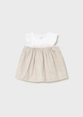 Vestido Combinado Rayas Beige Mayoral