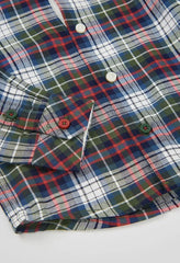 Camisa Manga Larga Cuadros Azul y Rojo Boboli