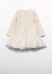 Vestido Perlas Lentejuelas Crema Abel & Lula Moda