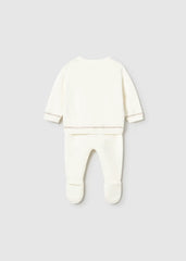 Primer Día Detalle Pecho Tricot Blanco Mayoral estilo