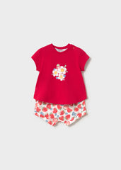 Conjunto Short Estampado Fresa Rojo Mayoral