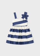 Vestido Rayas Detalle Flor Navy Mayoral