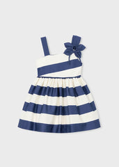Vestido Rayas Detalle Flor Navy Mayoral