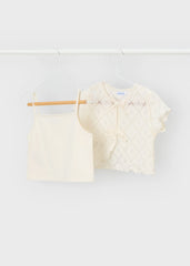 Blusa Chaleco Crochet Crema Mayoral estilo