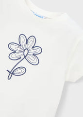 Blusa Bordado Flor Azul Mayoral detalle