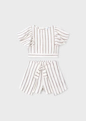 Conjunto Falda Short Rayas Café Mayoral
