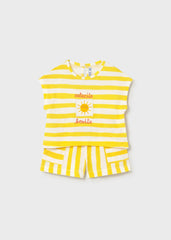 Conjunto Short Blusa Rayas Sol Amarillo Mayoral