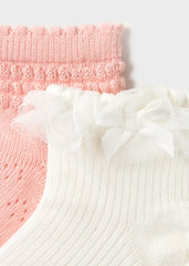 Set 2 Pares Medias Rosa Blanco Mayoral modelo