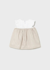 Vestido Combinado Rayas Beige Mayoral