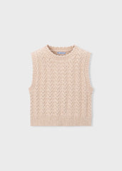 Blusa Estilo Chaleco Tejido Beige Mayoral