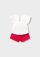 Conjunto Short Bolsillos Fresa Blanco Mayoral