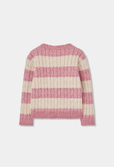 Saco Trenzado Combinado Rosa Boboli Moda