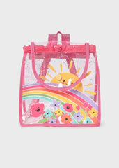 Mochila Transparente Arcoíris Rosa Mayoral estilo