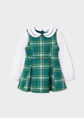 Vestido Combinado Pichi Cuello Verde Mayoral