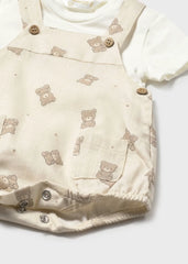 Conjunto Overol Estampado Osos Café Mayoral