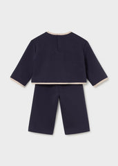 Conjunto Manga Larga Gato Bordado Navy Mayoral estilo