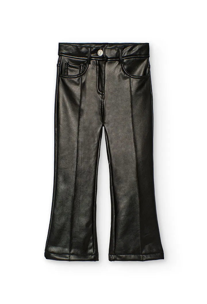 Pantalón Cuerina Negro Boboli