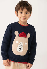 Saco Tricot Oso Navy Boboli