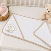Toalla con Capota Bordado Oveja Beige