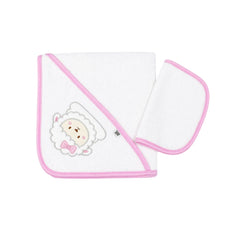 Toalla con Capota Bordado Oveja Beige