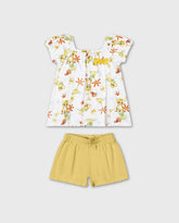 Conjunto Short Leopardo Amarillo Kyly