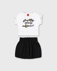 Conjunto Detalle Lentejuela Blanco Negro Kyly