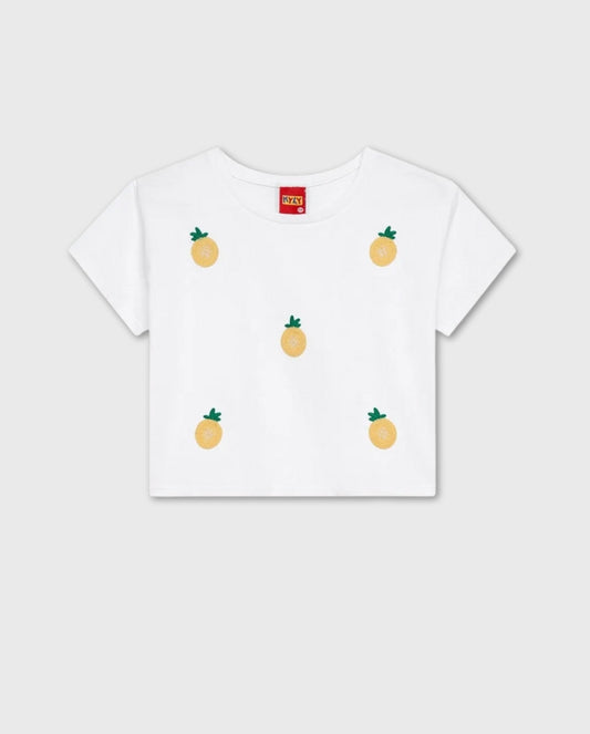 Blusa Detalle Piña Bordado Kyly blanco