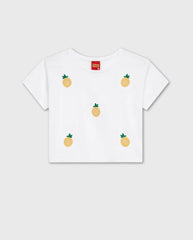 Blusa Detalle Piña Bordado Kyly blanco