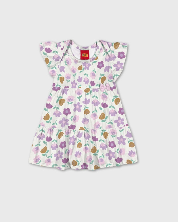 Vestido Estampado Flores Lila Kyly