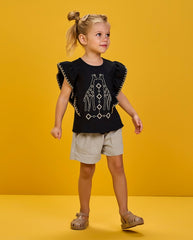 Conjunto Bordado Jirafa Negro Nanai Modelo