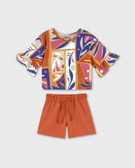 Conjunto Estampado Plantas Naranja Nanai