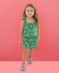 Conjunto Ojalillo Flores Verde Nanai Modelo