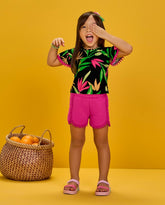 Conjunto Short Plantas Fucsia Nanai Modelo