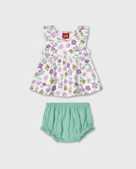 Conjunto Flores Lila Detalle Bordado Kyly