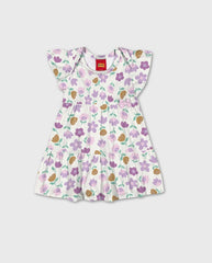 Vestido Estampado Flores Lila Kyly
